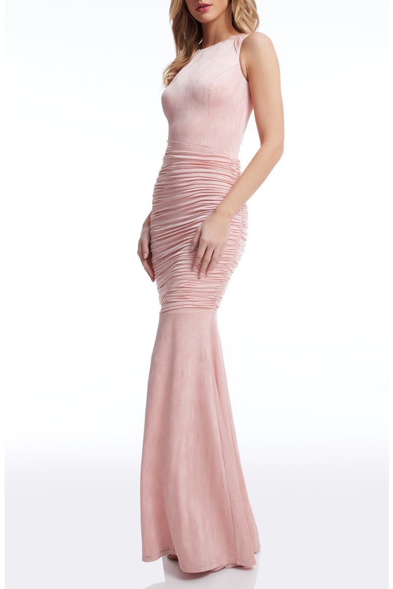 Violetta Ruched Sleeveless Gown, Alternate, color, BLUSH