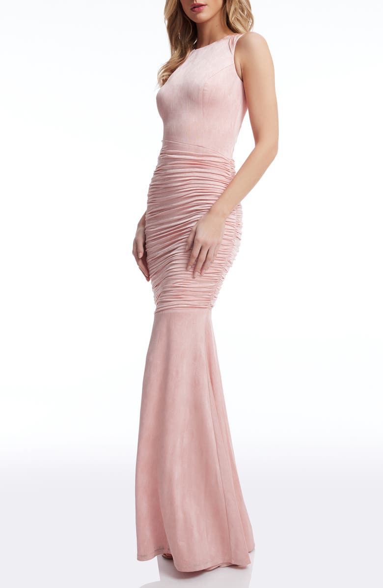 Dress the Population Violetta Ruched Sleeveless Gown, Alternate, color, Blush