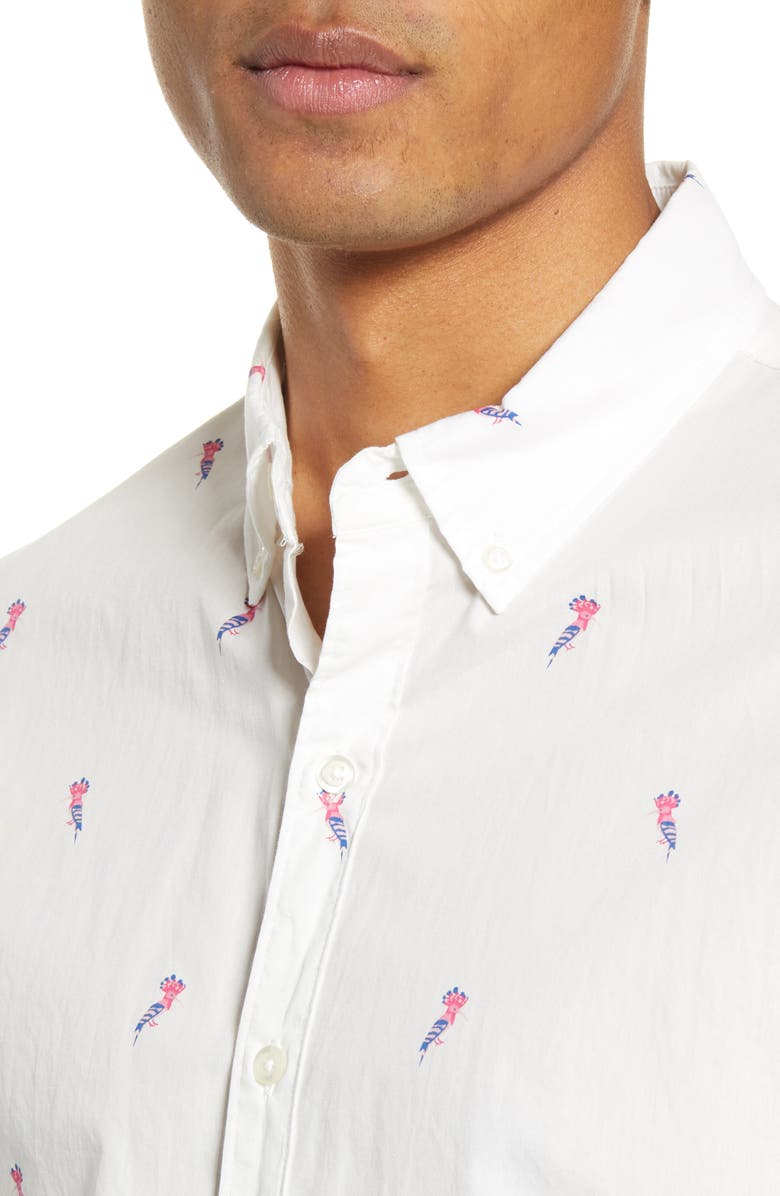 Bonobos Slim Fit Bird Print Button-Down Shirt, Alternate, color,