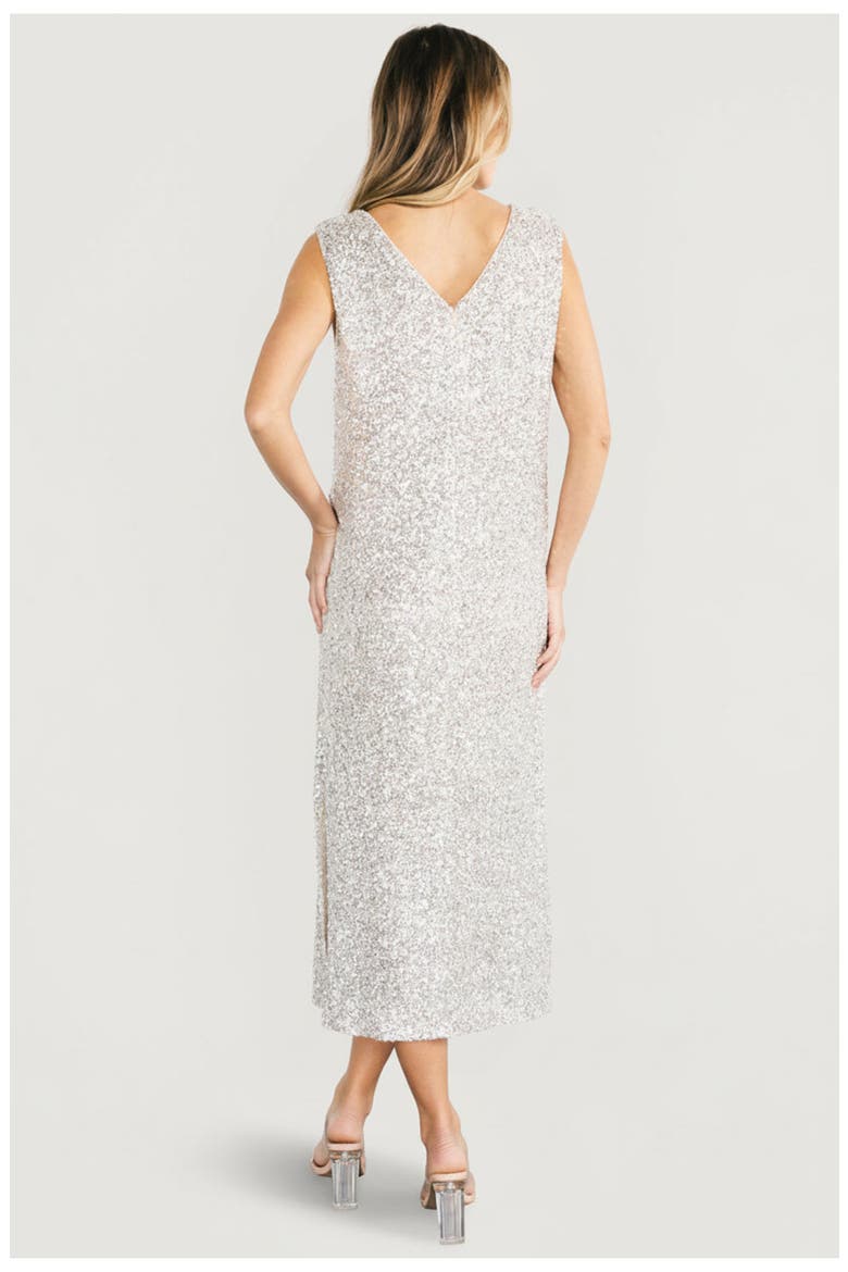 Marissa Sequin Midi Dress, Alternate, color, Champagne