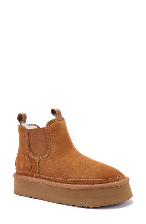 Genuine Shearling Chelsea Bootie (Women)