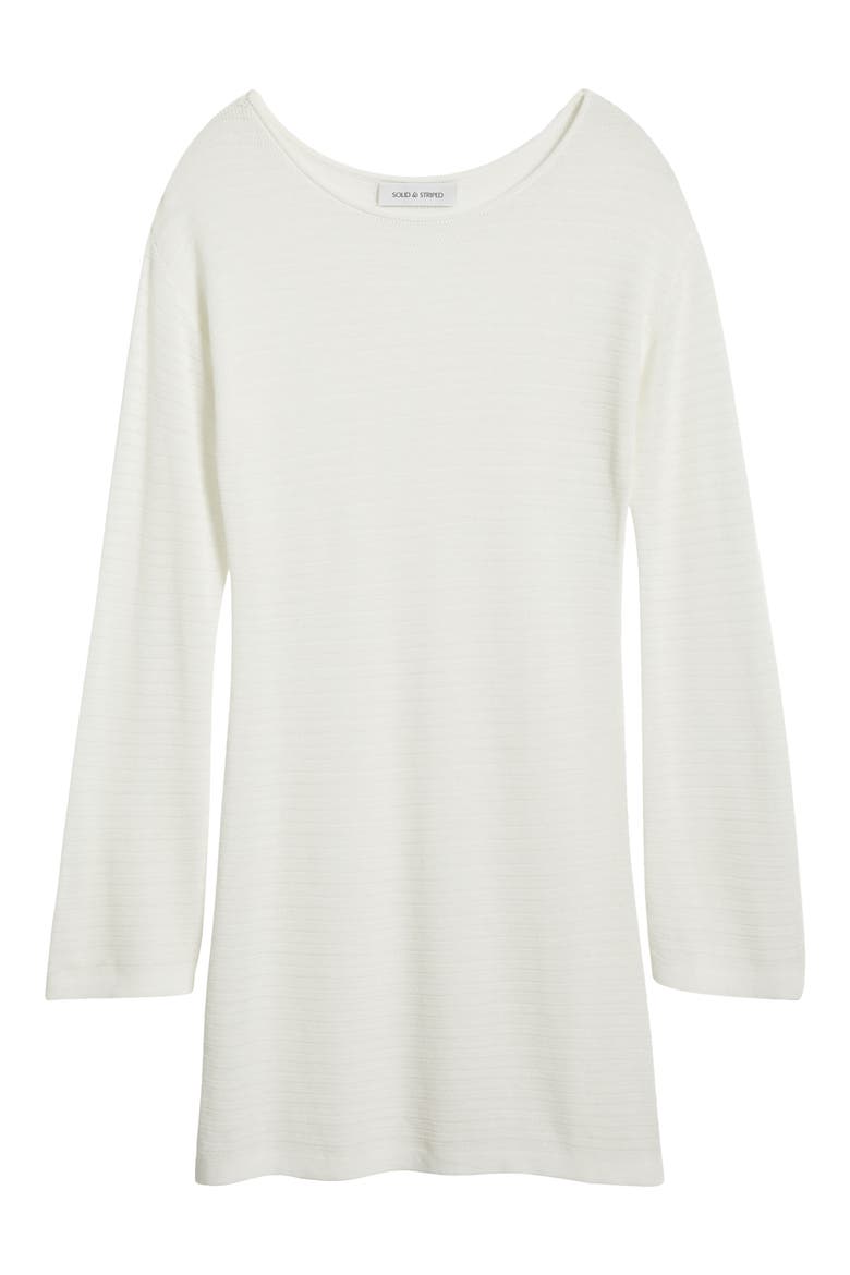 The Nicki Rib Long Sleeve Linen Blend Cover-Up Dress, Alternate, color, BRULE