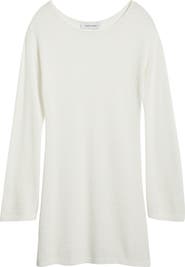 Solid & Striped The Nicki Rib Long Sleeve Linen Blend Cover-Up Dress