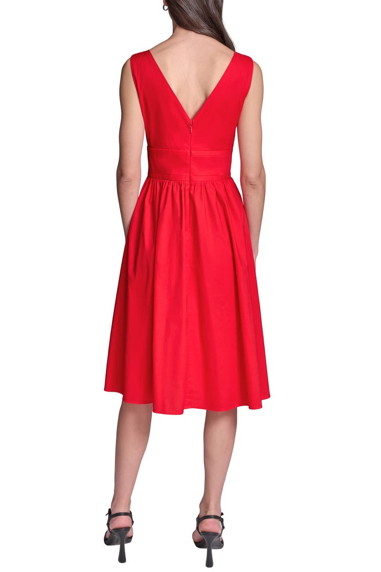 Cotton Midi Dress, Alternate, color, TOMATO