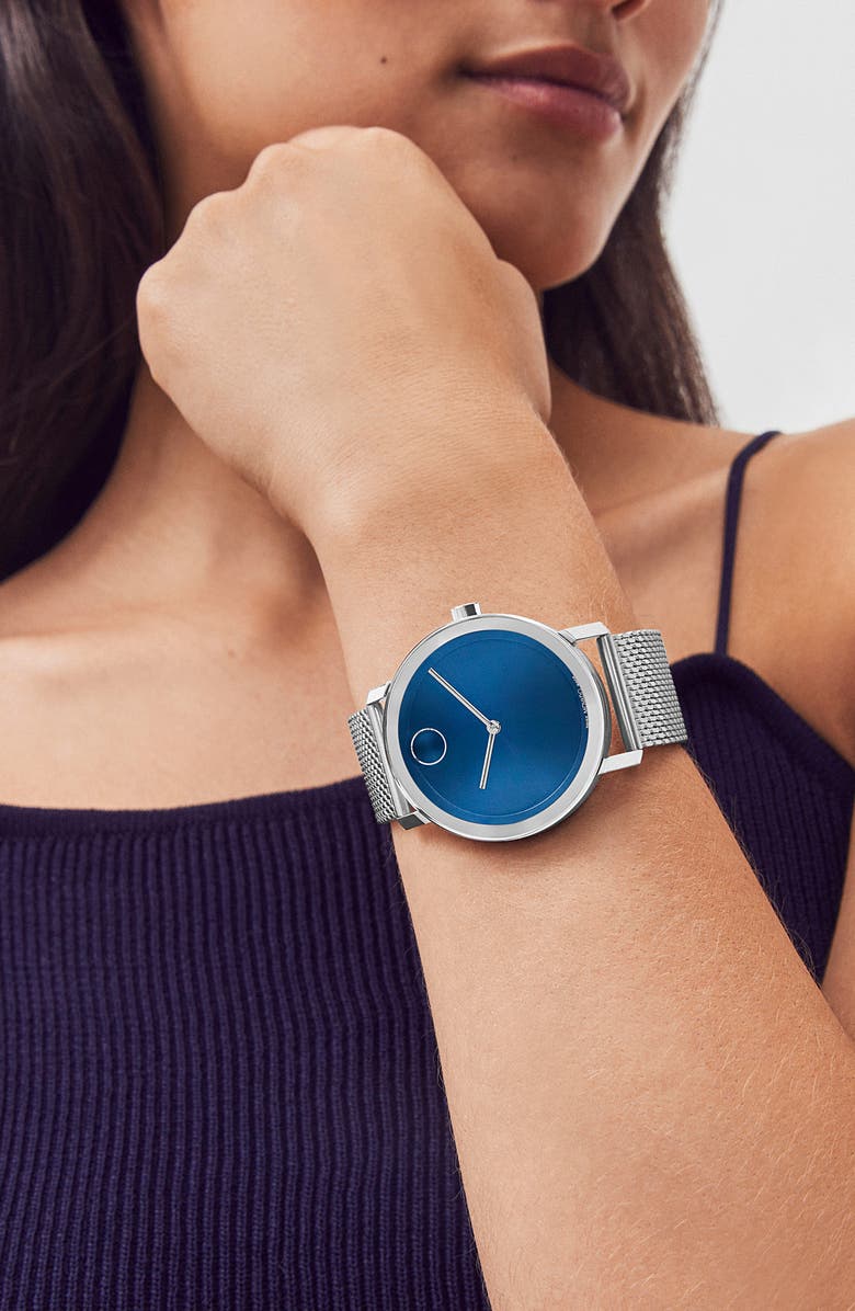 Movado Bold Evolution Mesh Strap Watch, 40mm, Alternate, color,