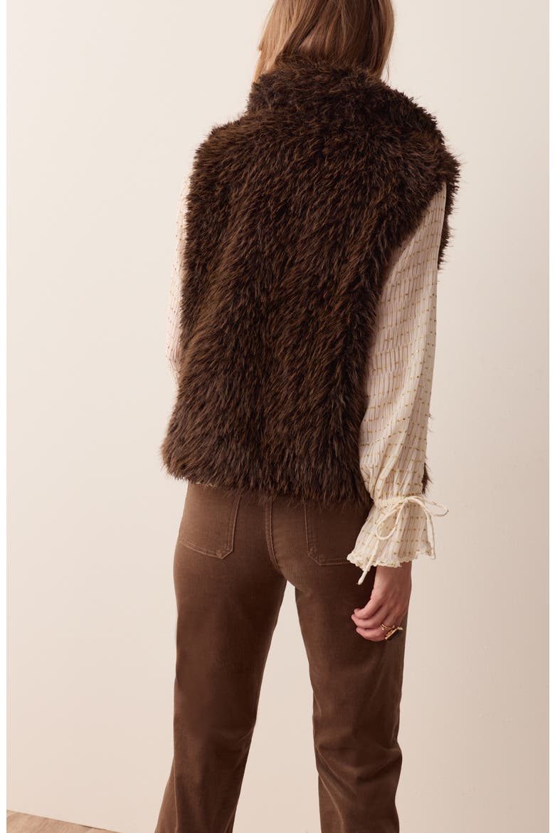 Faux Fur Vest, Alternate, color, BROWN MIX