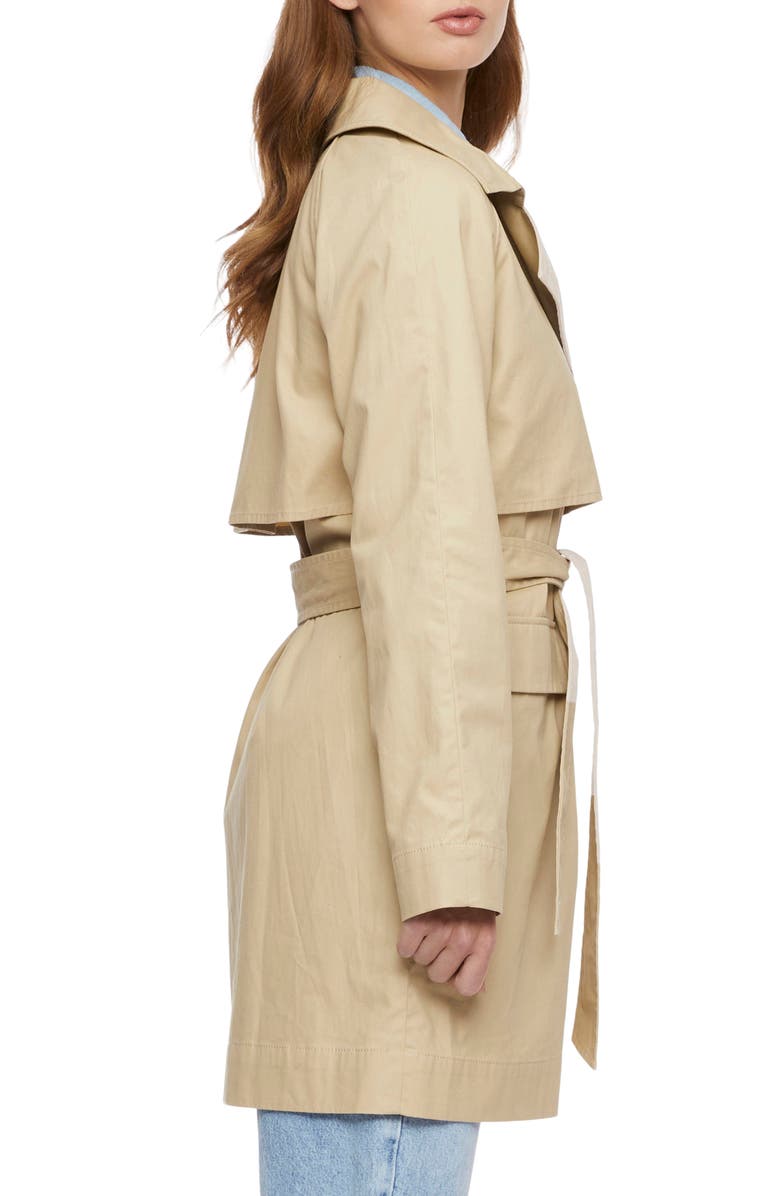 Bernardo Cotton Twill Trench Coat, Alternate, color, Beige