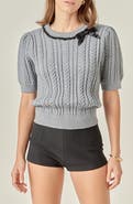 English Factory Big Bow Puff Sleeve Sweater