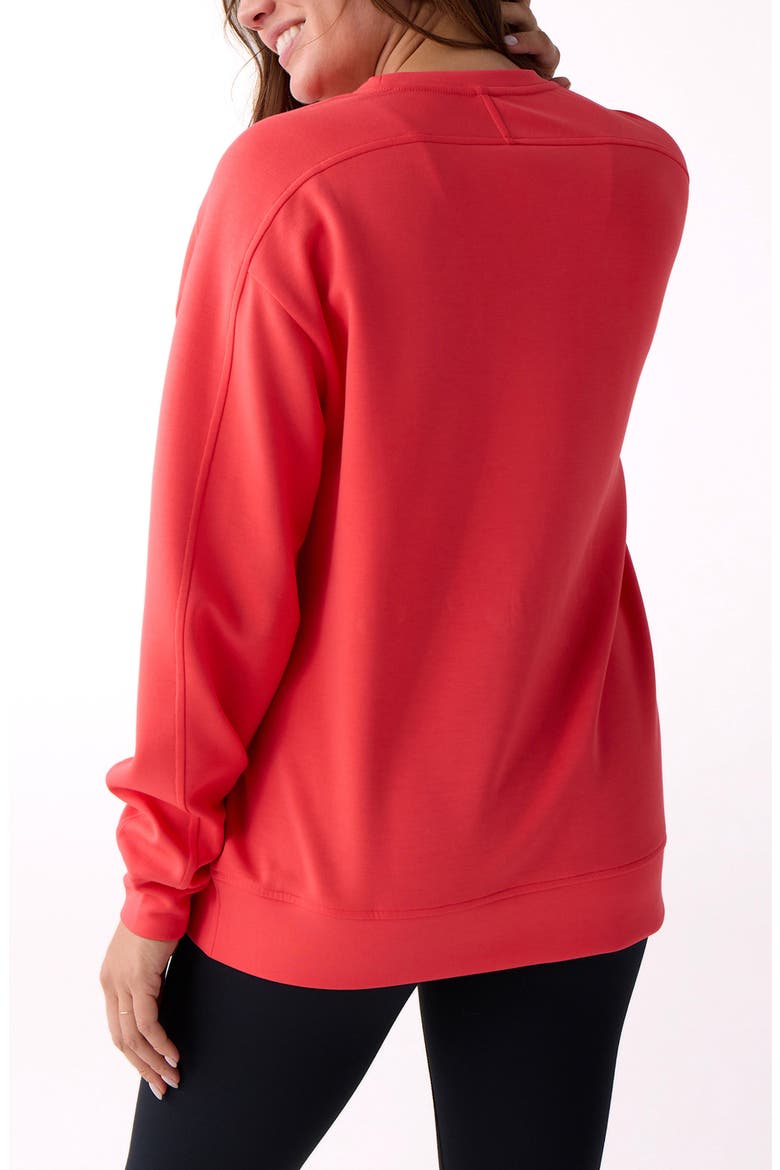 Après Women's Crew Sweatshirt, Alternate, color, Sunset Coral