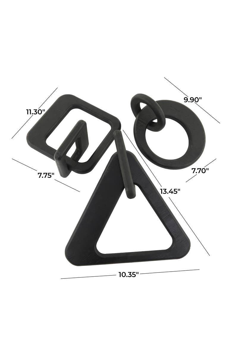 UMA Set of 3 Geometric Chain Link Sculptures, Alternate, color, Black