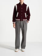 Manière De Voir Nico Velvet & Satin Varsity Jacket