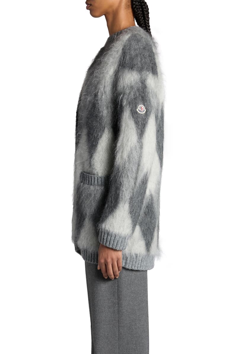 Moncler Argyle Mohair Blend Cardigan, Alternate, color, 
