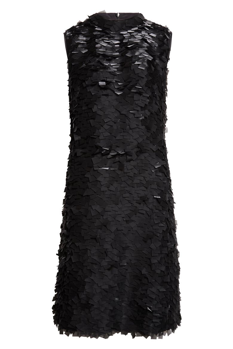 Layered Organza Tile Sheath Dress, Alternate, color, BLACK