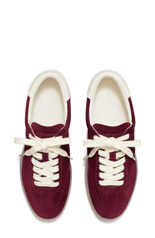 Tory Burch Phoenix Suede Sneakers In Burgundy