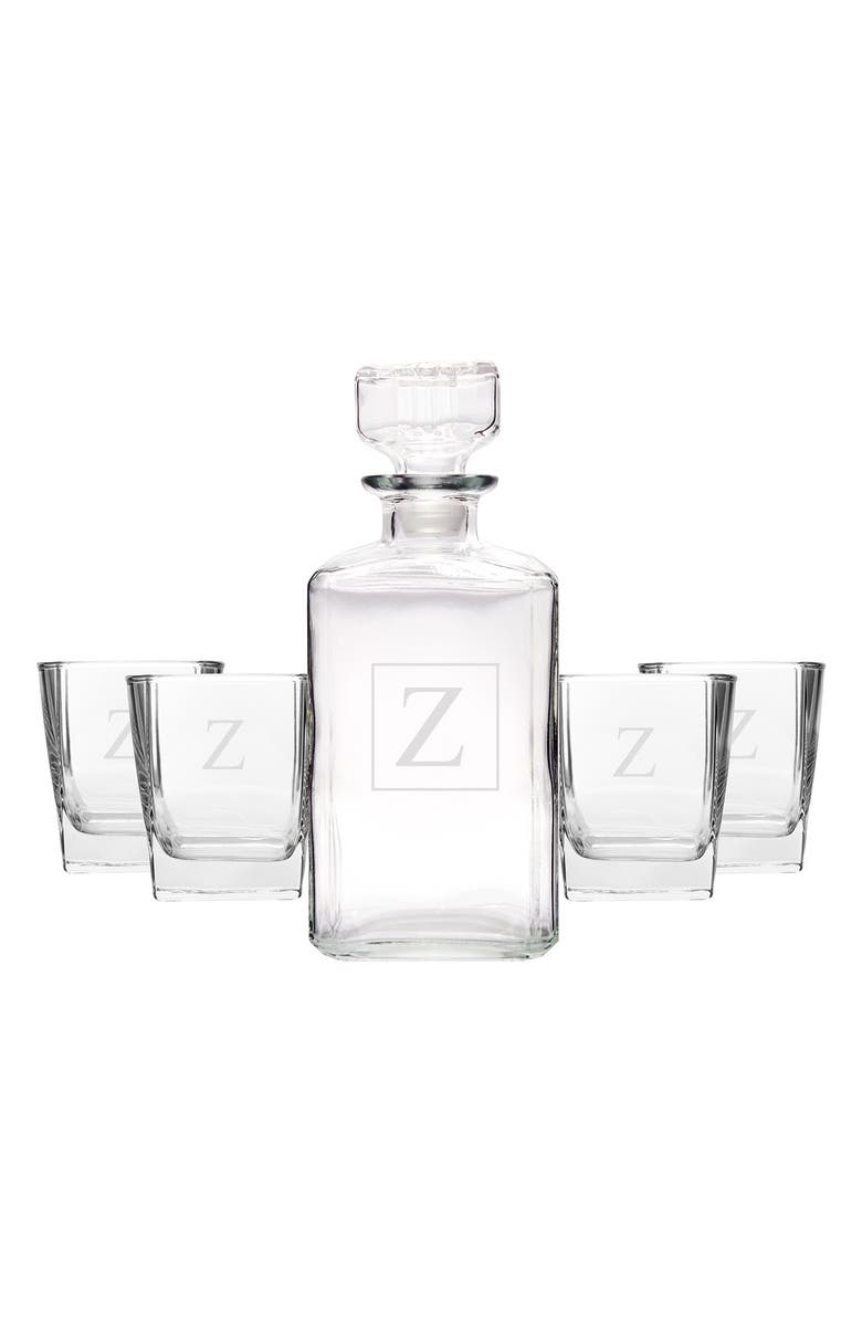 Cathy's Concepts Monogram Five-Piece Decanter Set, Main, color, 