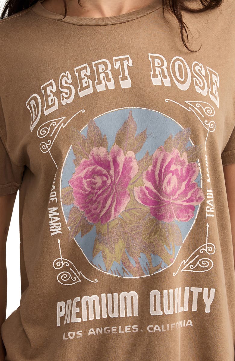 Lucky Brand Deset Rose Cotton Graphic T-Shirt, Alternate, color, Woodsmoke