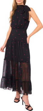 CeCe Embroidered Sleeveless Tiered Maxi Dress