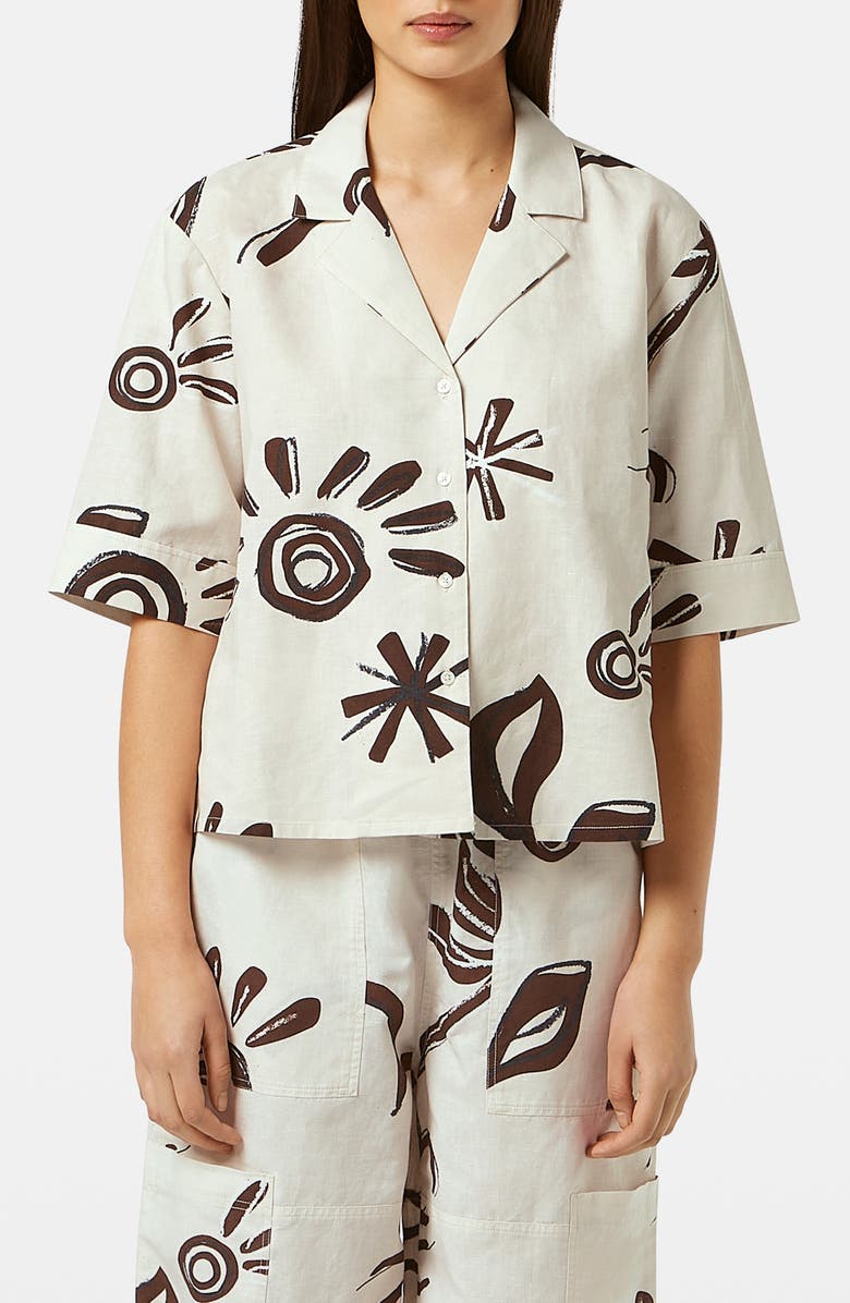 Scotch & Soda Cotton & Linen Shirt, Main, color, Inky Sun Linen