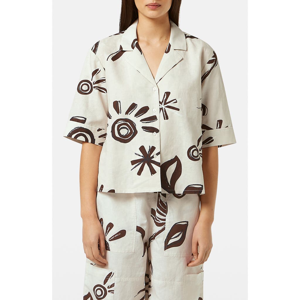 Scotch & Soda Floral-print Shirt In Inky Sun Linen