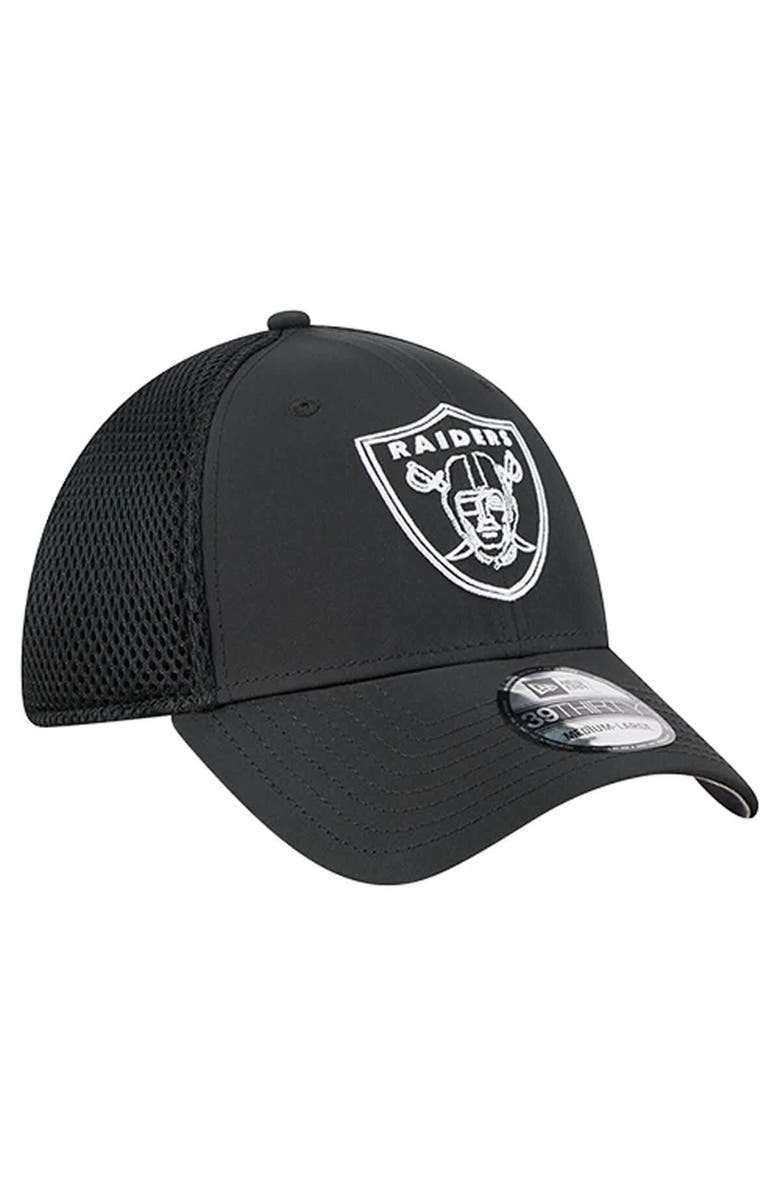 New Era Men's New Era  Black Las Vegas Raiders Outline 39THIRTY Flex Hat, Alternate, color, Black