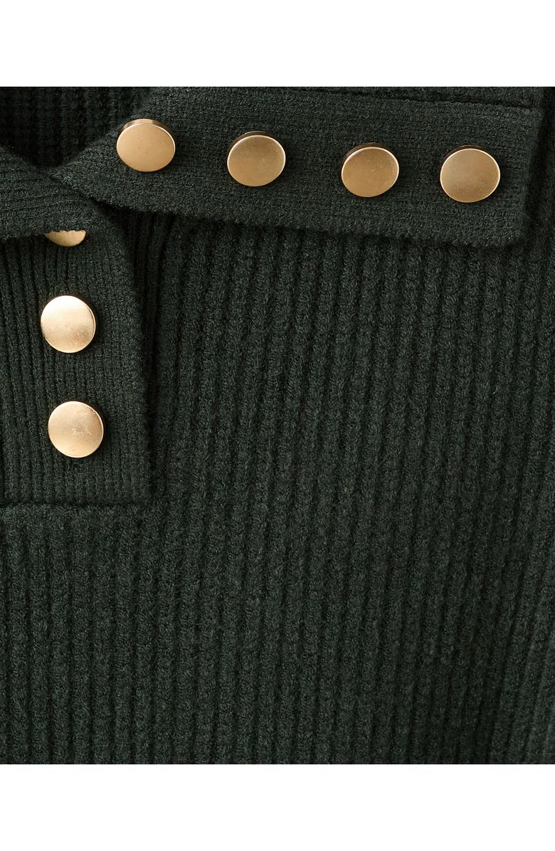 MANGO Ribbed Polo Sweater, Alternate, color, Dark Green