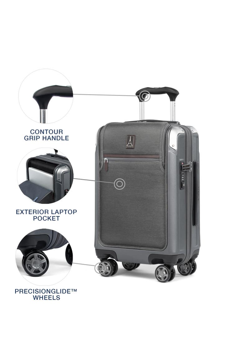 Platinum Elite Hardside Expandable 20" Compact Carry On, Fits up to 15.6" Laptop, Alternate, color, Vintage Grey
