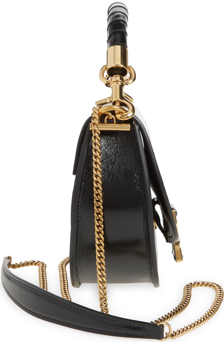 Chloé Marcie Chain Shiny Leather Top Handle Bag, Alternate, color,