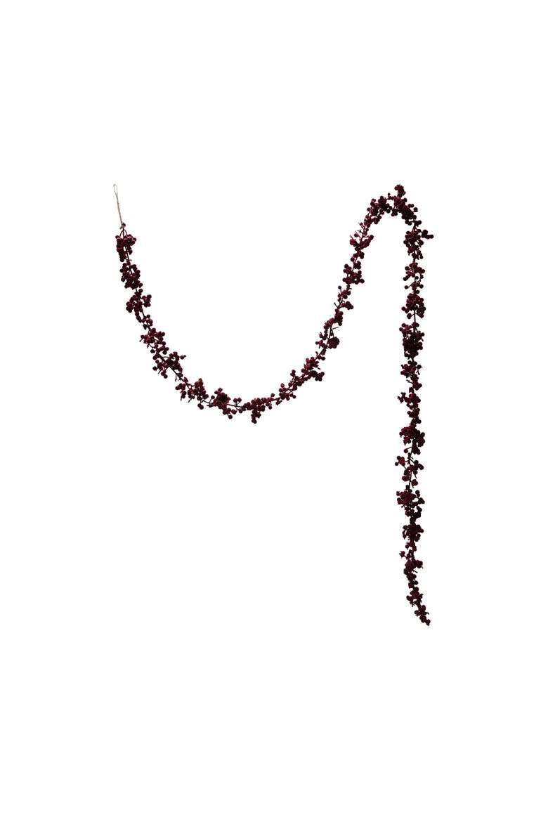 Flocked Foam Ball Garland, Main, color, Burgundy Color
