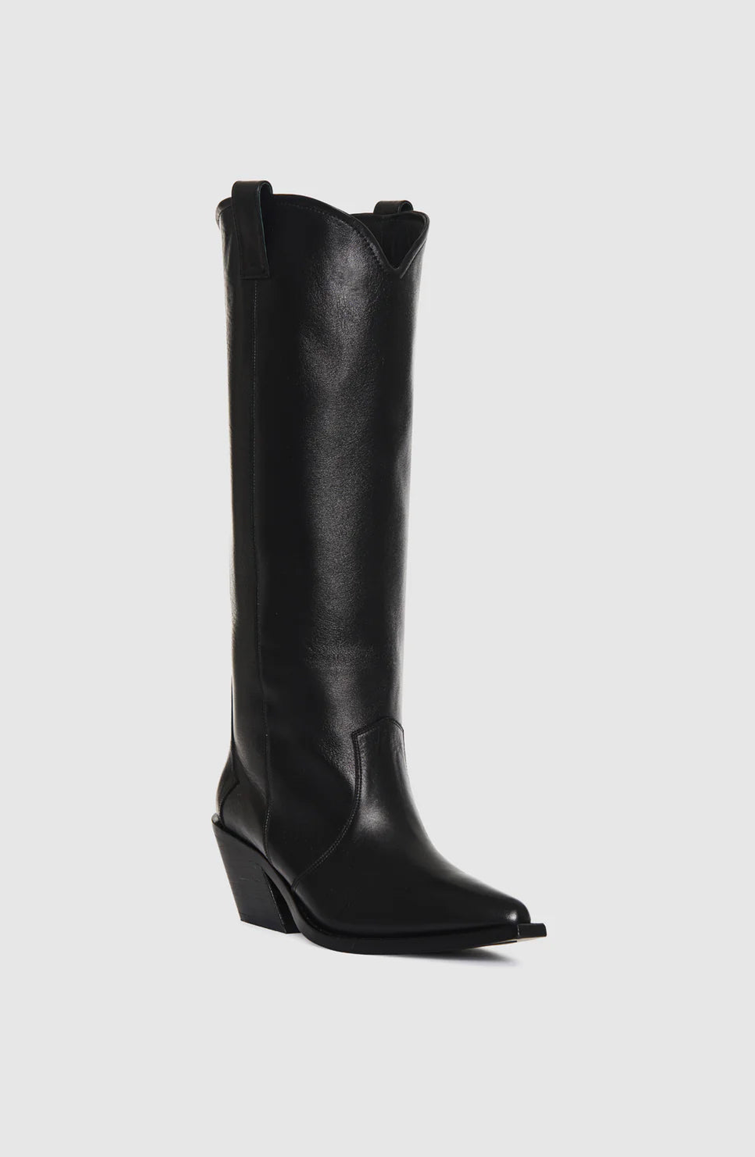 ANINE BING Tania Tall Leather Boots, Main, color, Black