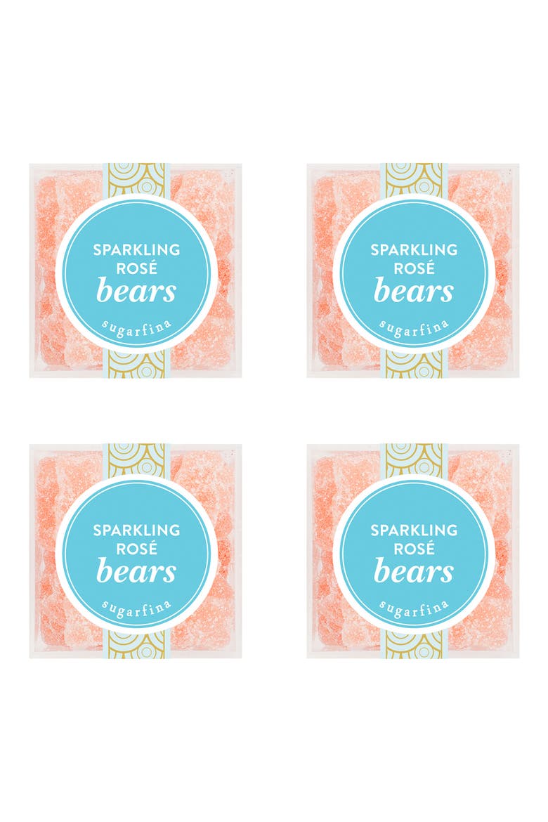 Sparkling Rosé Bears Set of 4 Candy Cubes, Main, color, RED