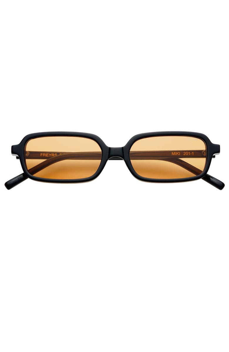 FREYRS Eyewear Miki Rectangular Sunglasses, Main, color, Black