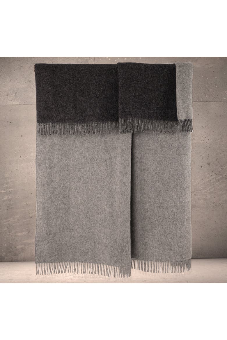 Highland Tweeds Reversible Double Cloth Throw, Alternate, color, Silver/Grey