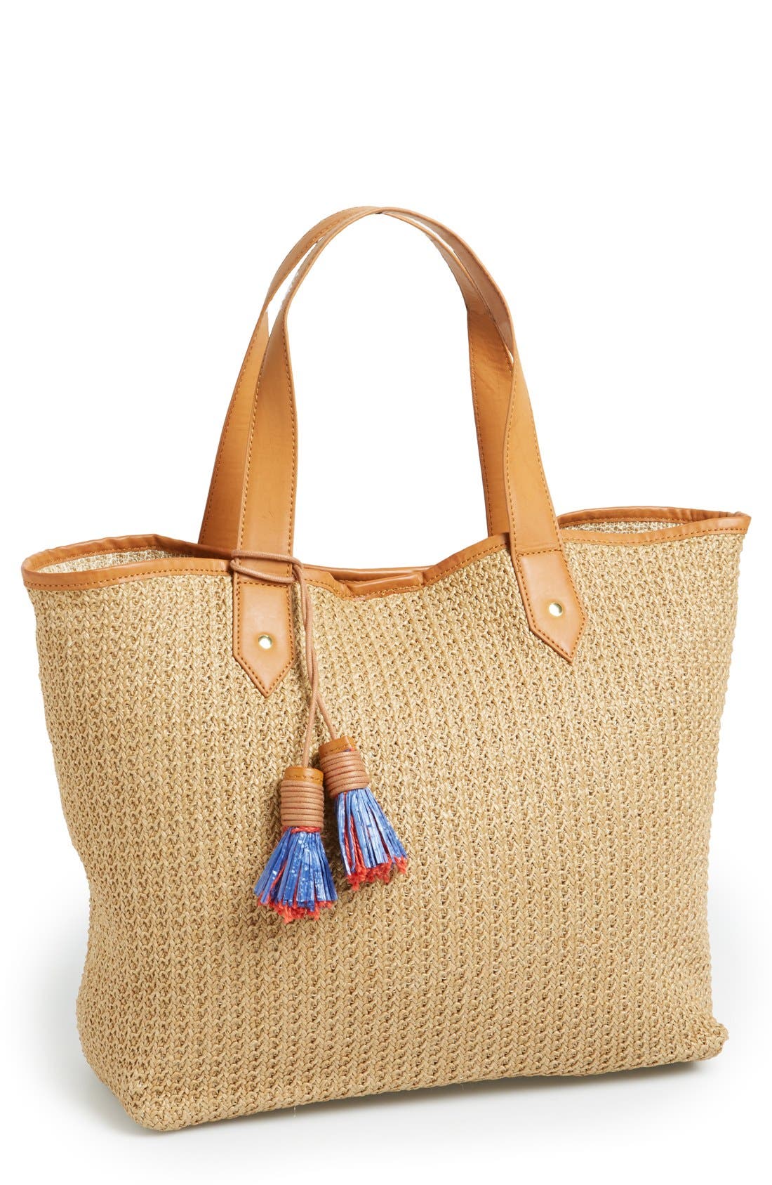 by Steve Madden 'Bcabo' Straw Tote, Main, color, NATURAL