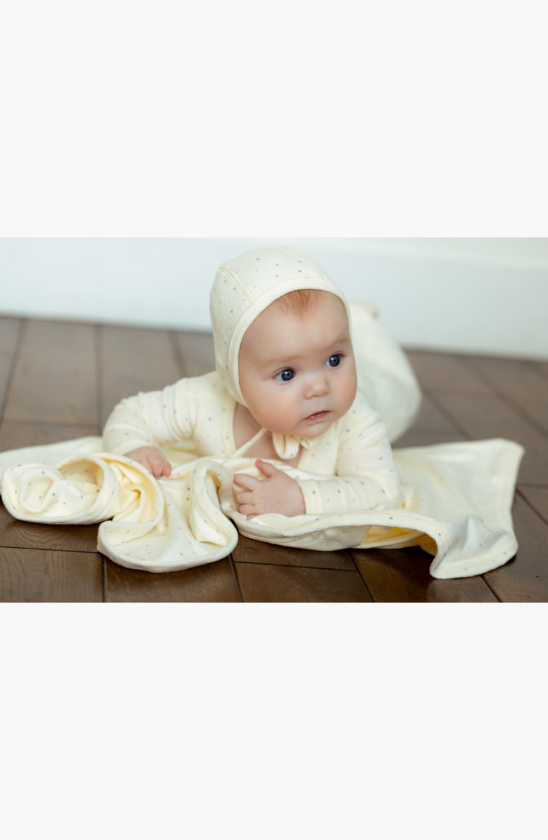 NoggiWear Boys Velour Dot Pattern Wrap Footie, Alternate, color, Boy Print