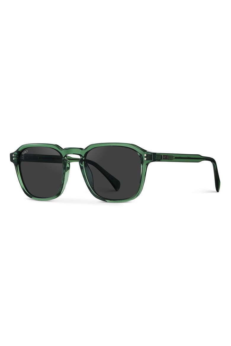 Francis - 52mm Geometric Square Polarized Sunglasses, Alternate, color, Emerald Green