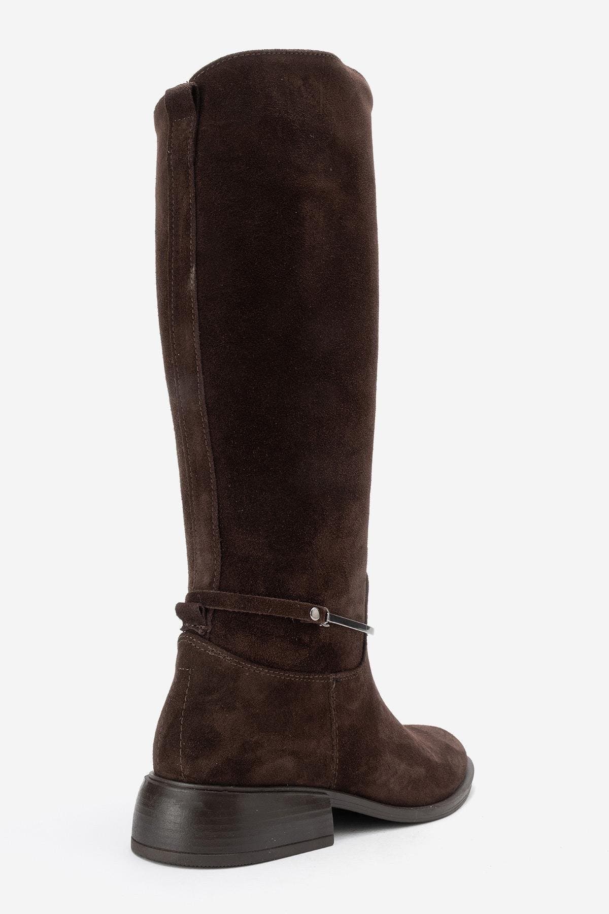 Ansel Leather Riding Boot, Alternate, color, Brown Suede