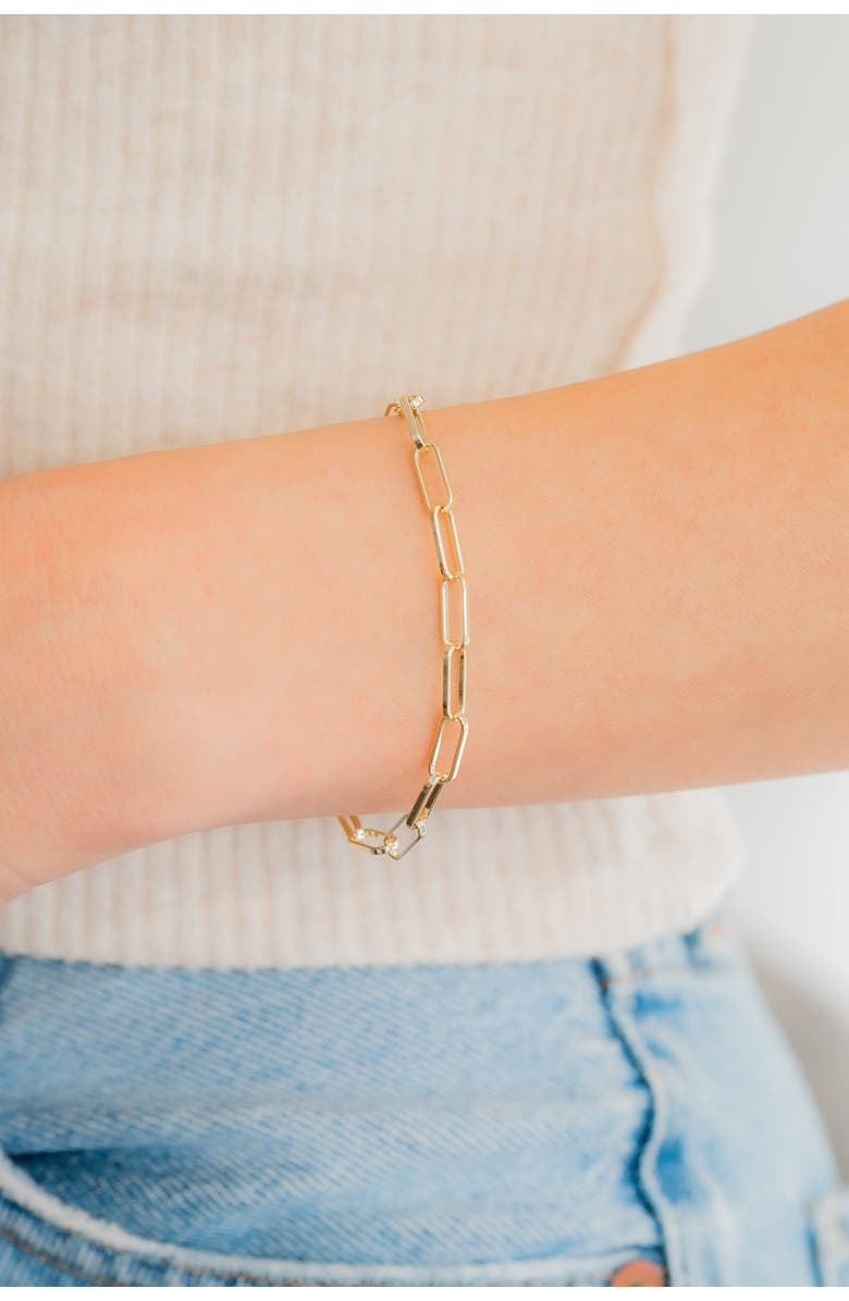 Mint & Lily Open Link Paperclip Chain Bracelet, Alternate, color, Silver