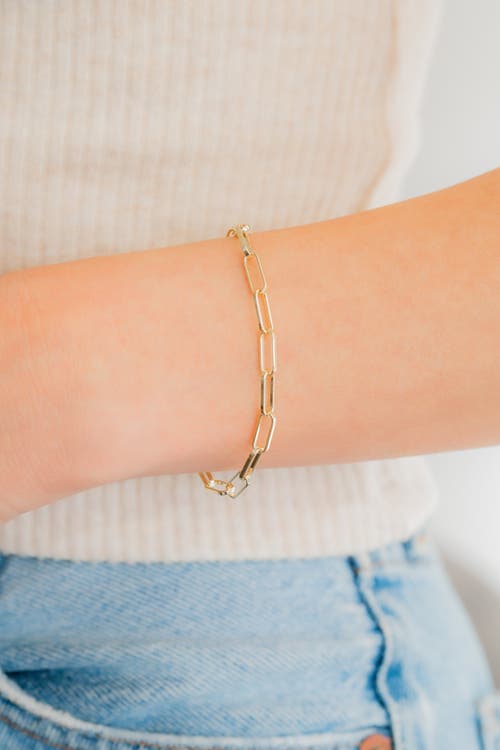 Mint & Lily Open Link Paperclip Chain Bracelet In Metallic