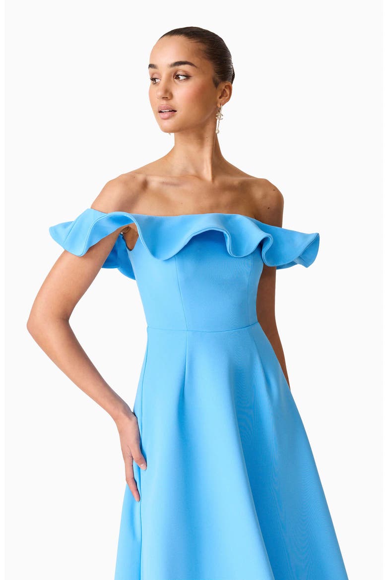 Dali Off the Shoulder Midi Dress, Alternate, color, BLUE