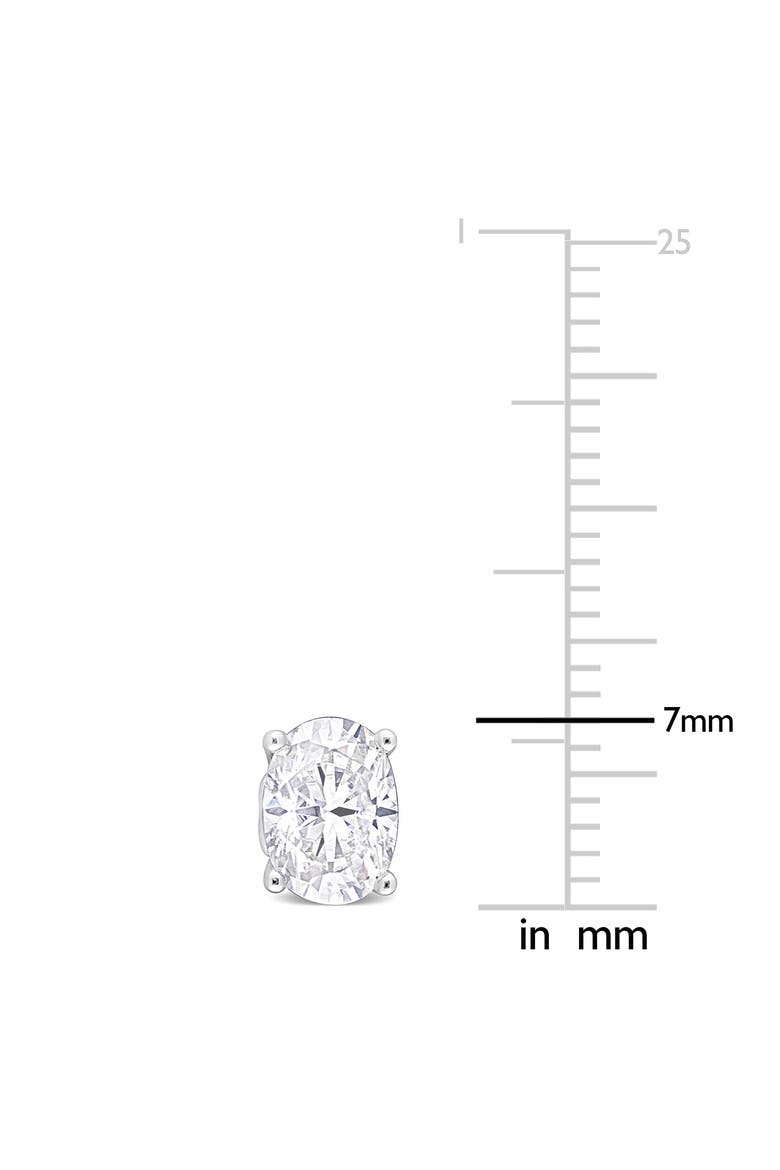Sterling Silver Oval Lab Created Moissanite Stud Earrings, Alternate, color, SILVER