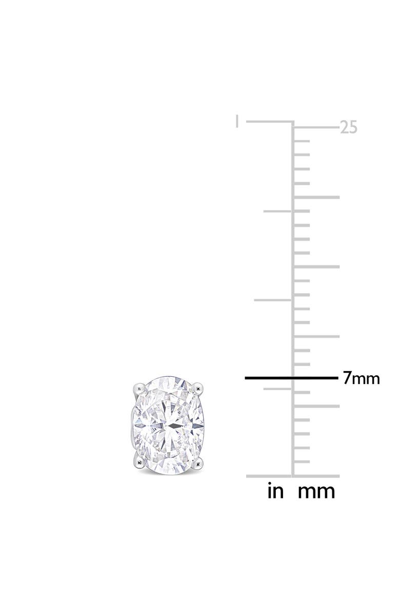 DELMAR Sterling Silver Oval Lab Created Moissanite Stud Earrings, Alternate, color,