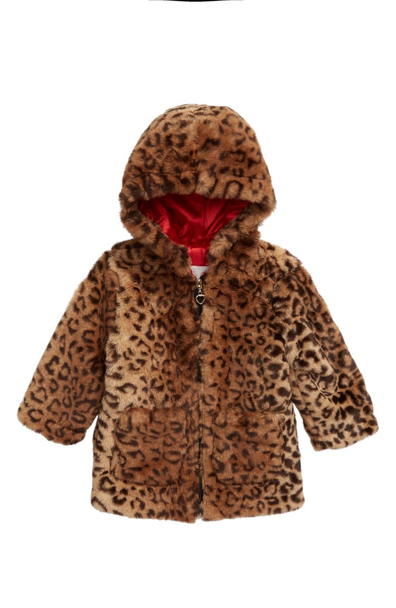 Urban Republic Hooded Faux Fur Jacket, Main, color,