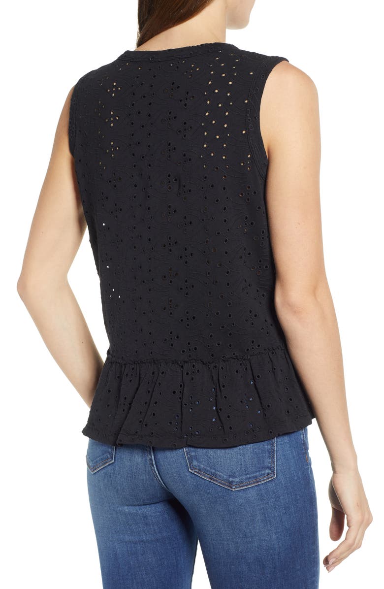 Caslon<sup>®</sup> Eyelet Peplum Tank, Alternate, color, 
