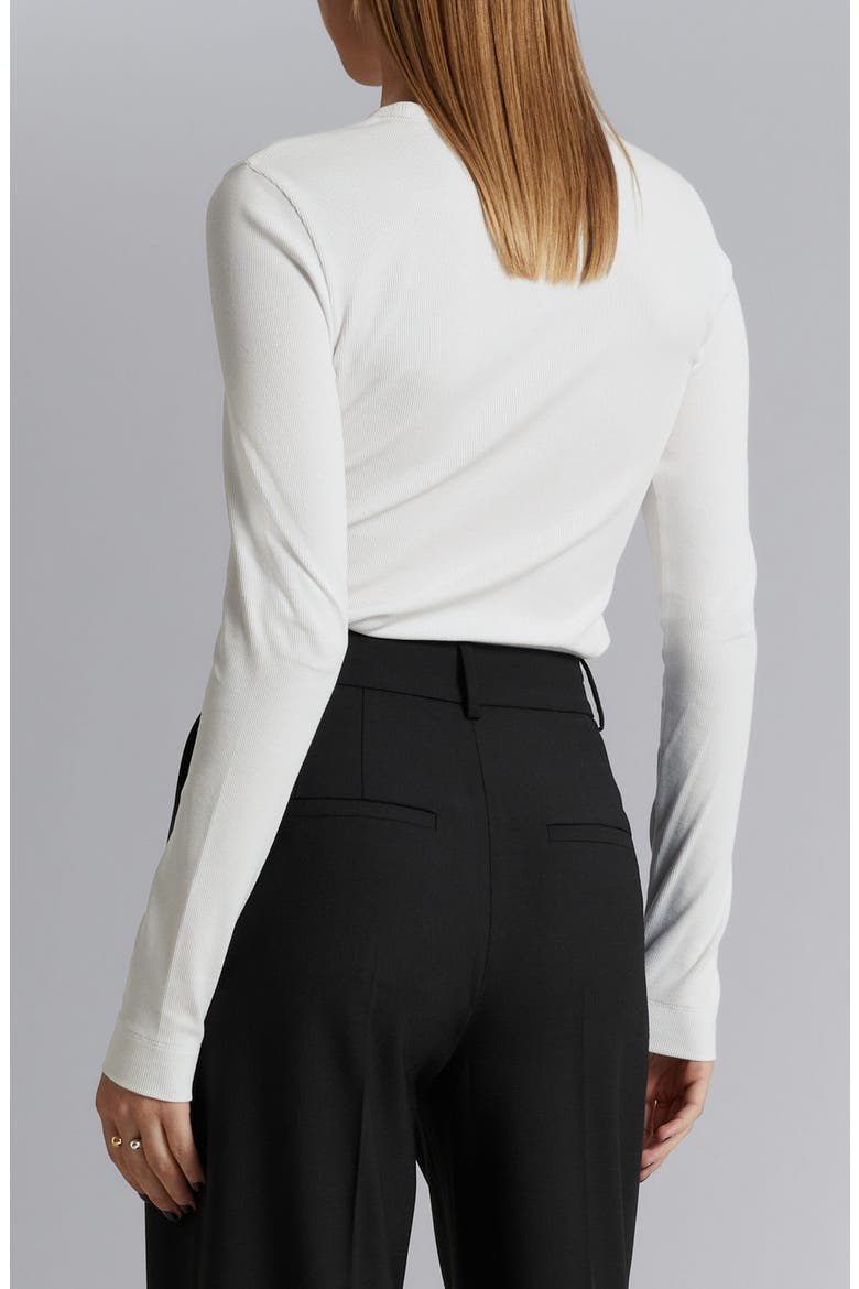 Rib Long Sleeve Cotton T-Shirt, Alternate, color, WHITE LIGHT