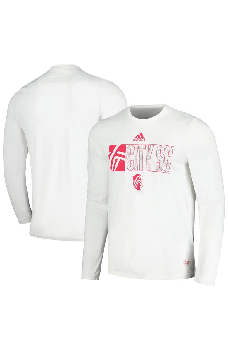 adidas Men's adidas White St. Louis City SC 2024 Jersey Hook AEROREADY Long Sleeve T-Shirt, Main, color, White