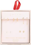 Leith Set of 5 Cubic Zirconia Paw Print Stud & Hoop Earrings