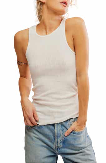 Free People Fresh in Love Pointelle Rib Crewneck Tank