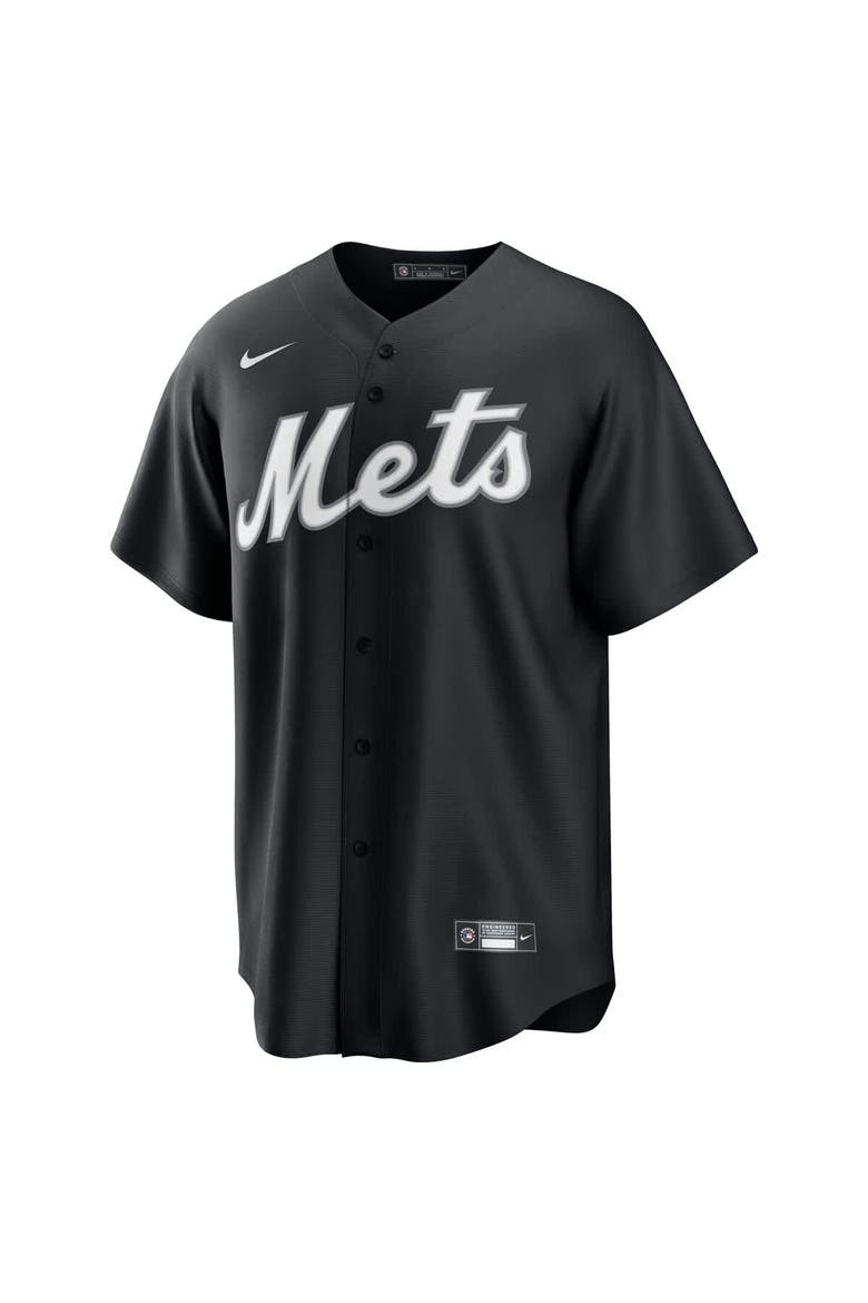 Men's Nike Francisco Lindor Black New York Mets  Replica Player Jersey, Alternate, color, Black