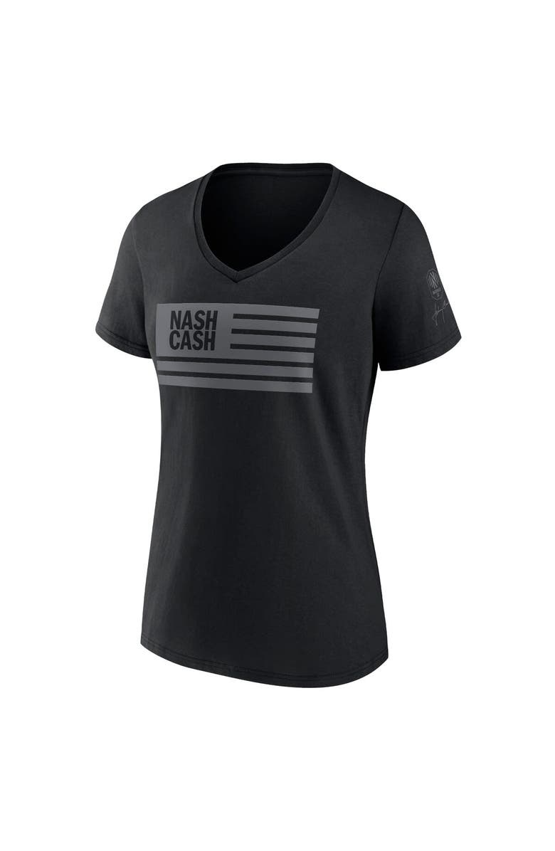 FANATICS Women's Fanatics Branded Black Nashville SC x Johnny Cash Flying Corp V-Neck T-Shirt, Alternate, color, Black