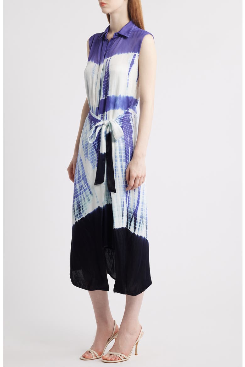 Tie Dye Sleeveless Maxi Shirtdress, Alternate, color, BLUE